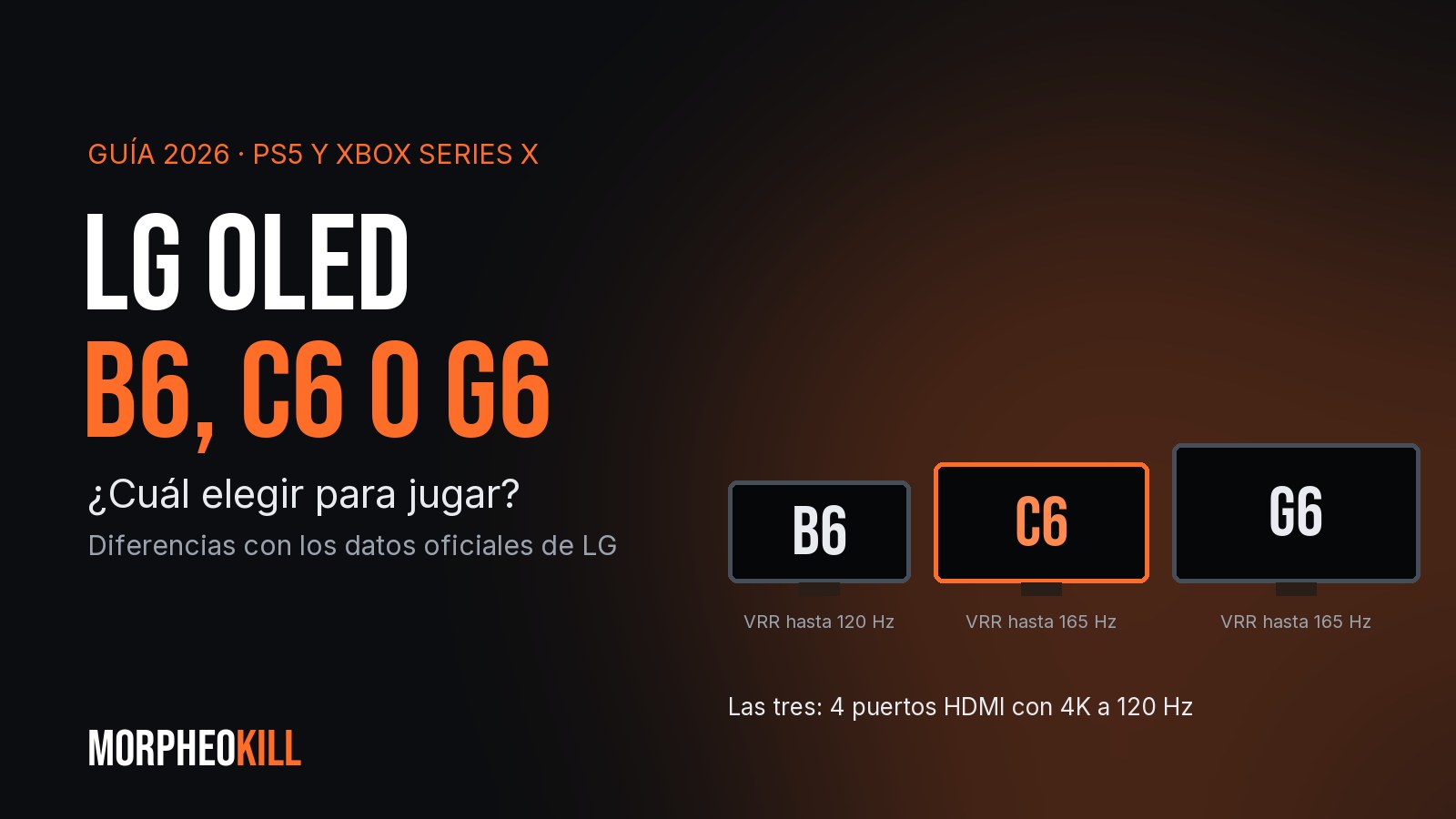 Qué tele LG OLED elegir para PS5 y Xbox en 2026: B6, C6 o G6 Qué tele LG OLED elegir para PS5 y Xbox en 2026: B6, C6 o G6